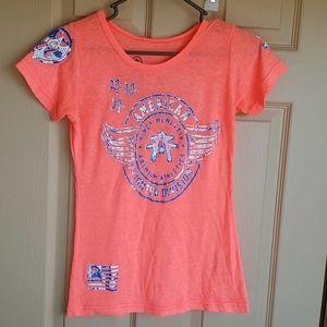 Neon orange American fighter shirt